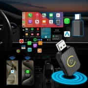 Carlikeit Wireless Car CarPlay Android Auto Smart Carplay Box Wireless Adapter 2in1 Wireless Dongle Universal Plug \u0026 Play BT Fast Connect
